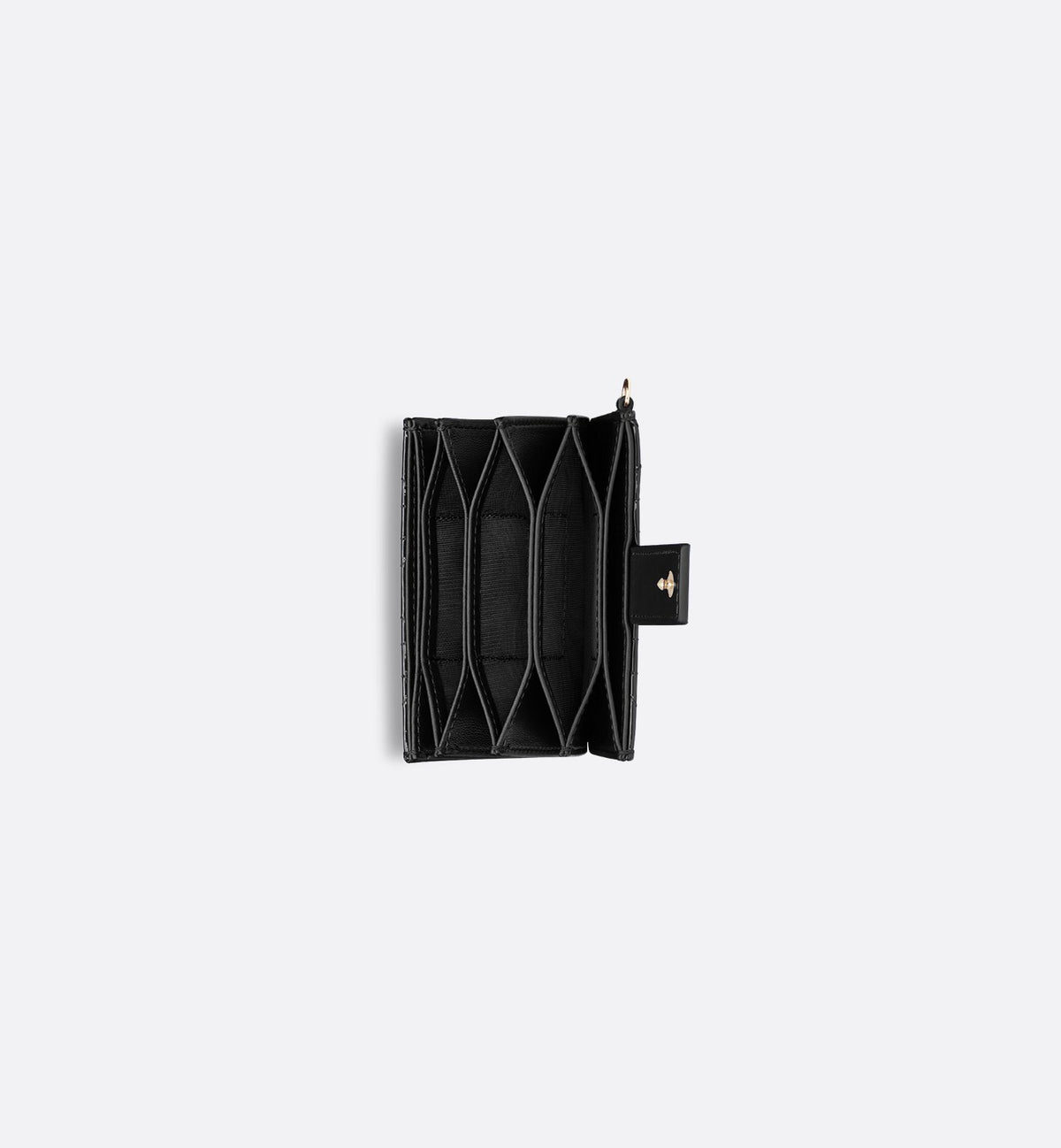 Dior Lady Dior Jasmine 5-Gusset Wallet Black Patent Cannage Leather