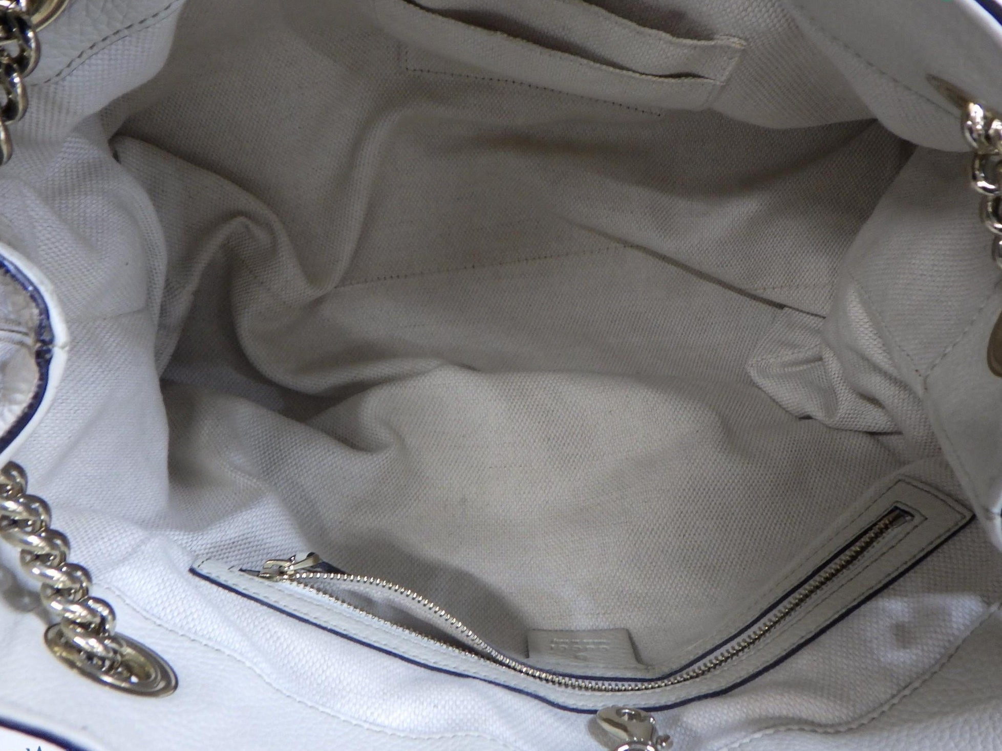 Gucci Soho Chain Shoulder Bag Cream Leather 2916