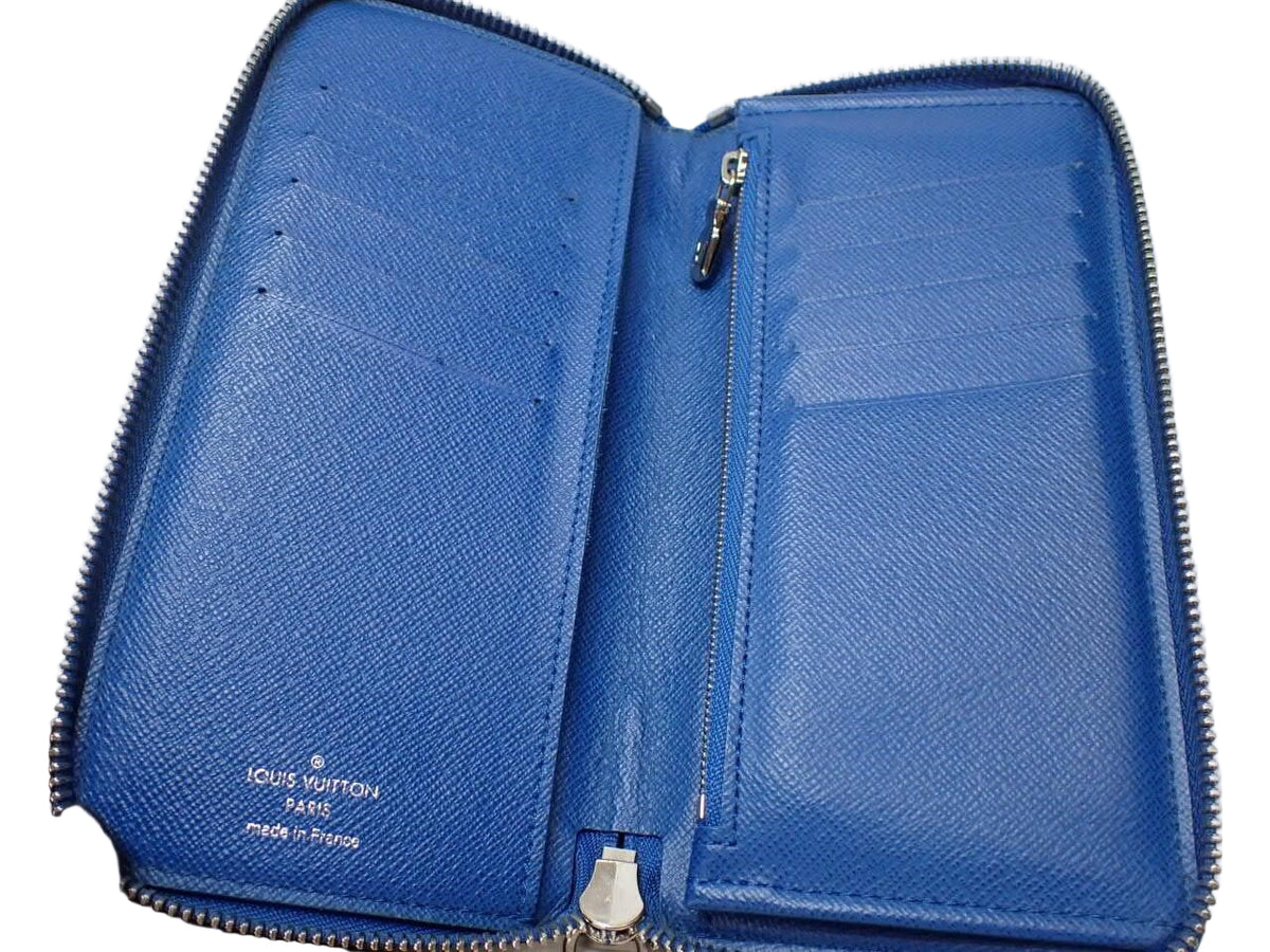 Louis Vuitton Vertical Zippy Wallet Damier Graphite Blue 2951