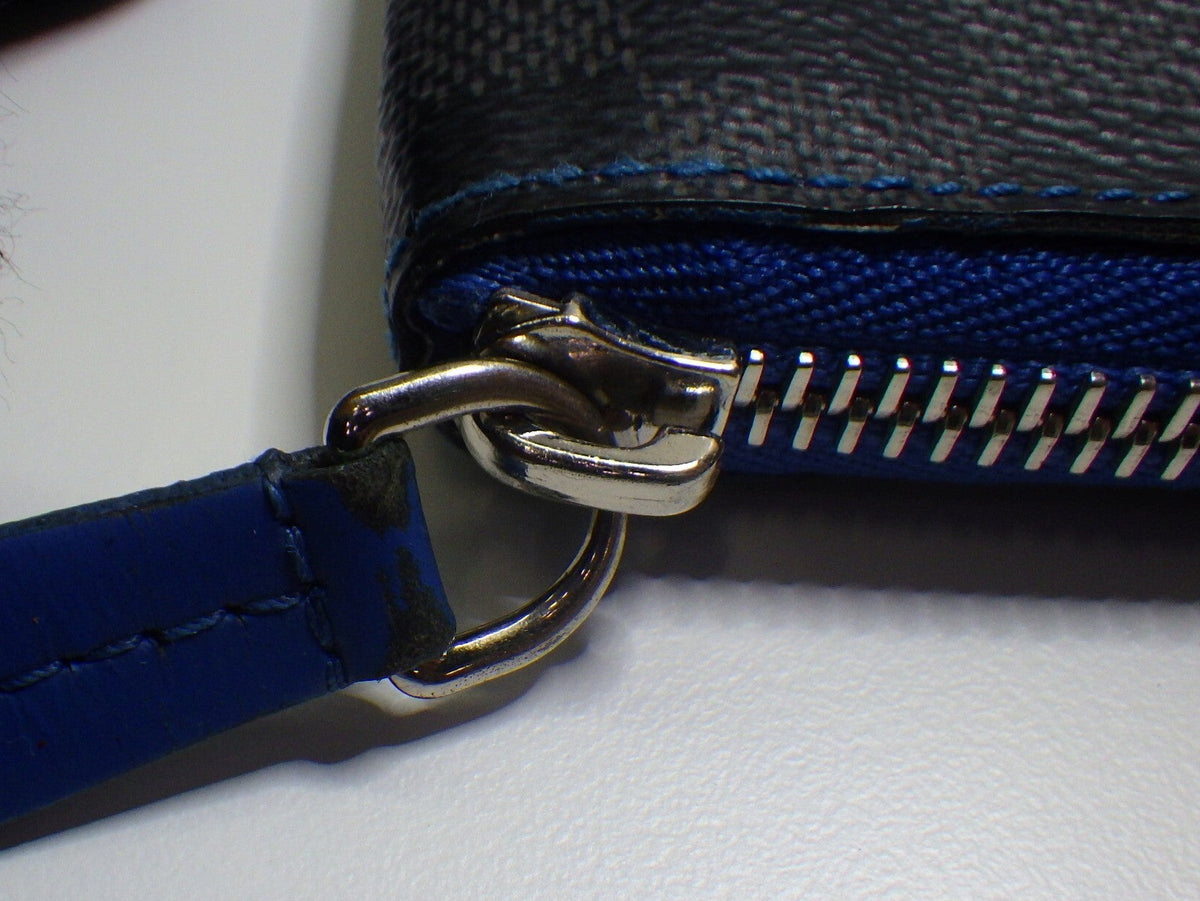 Louis Vuitton Vertical Zippy Wallet Damier Graphite Blue 2951