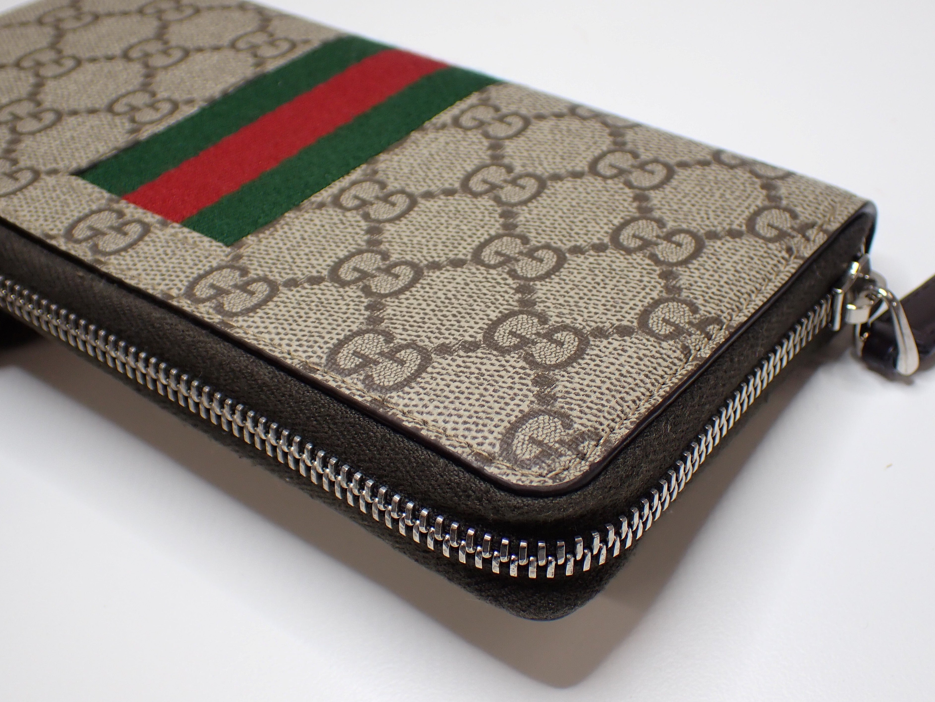 Gucci Web Zippy Wallet GG Supreme Sherry Line 2956