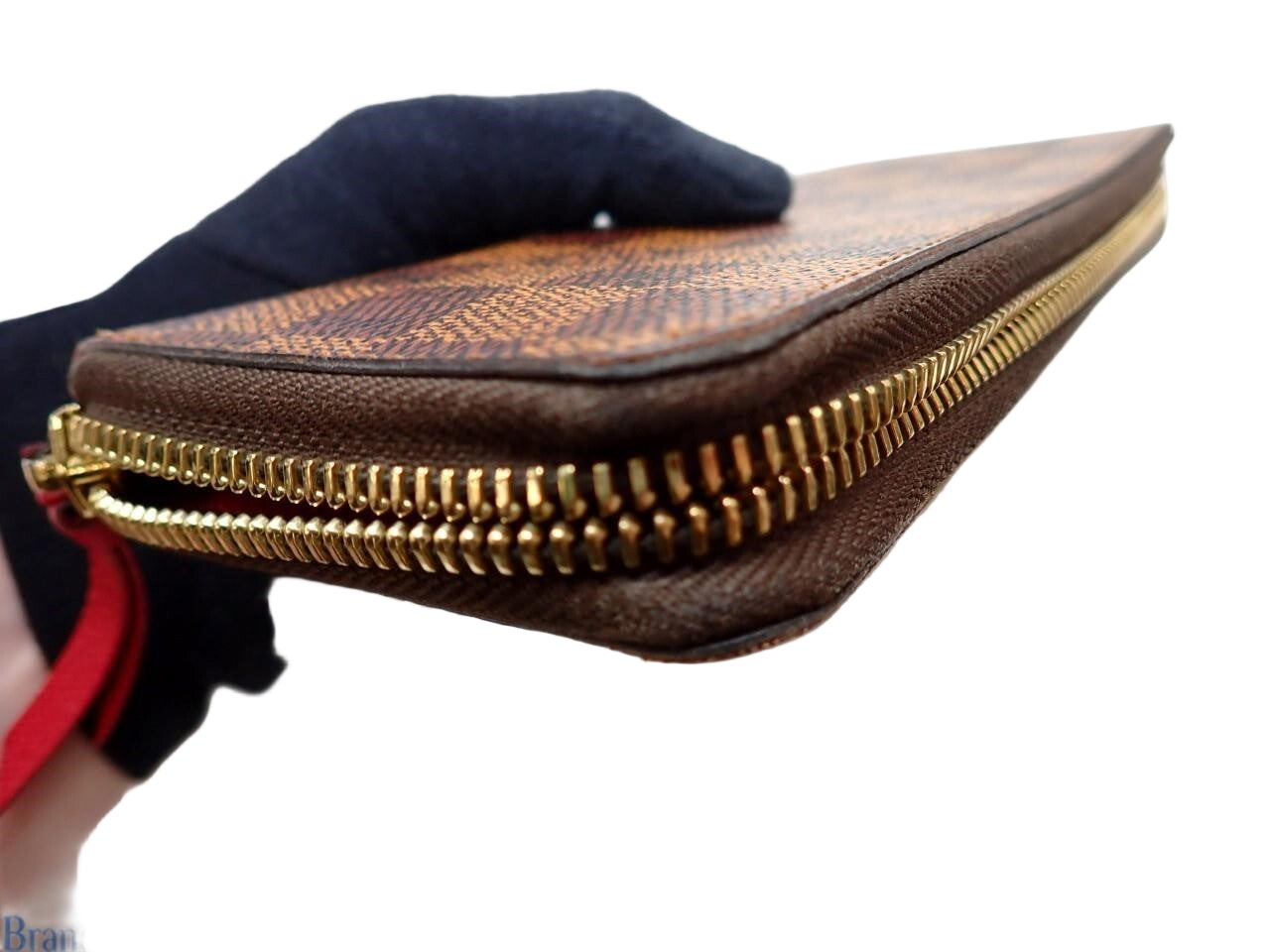 Louis Vuitton Clemence Wallet Damier Ebene Red 2959