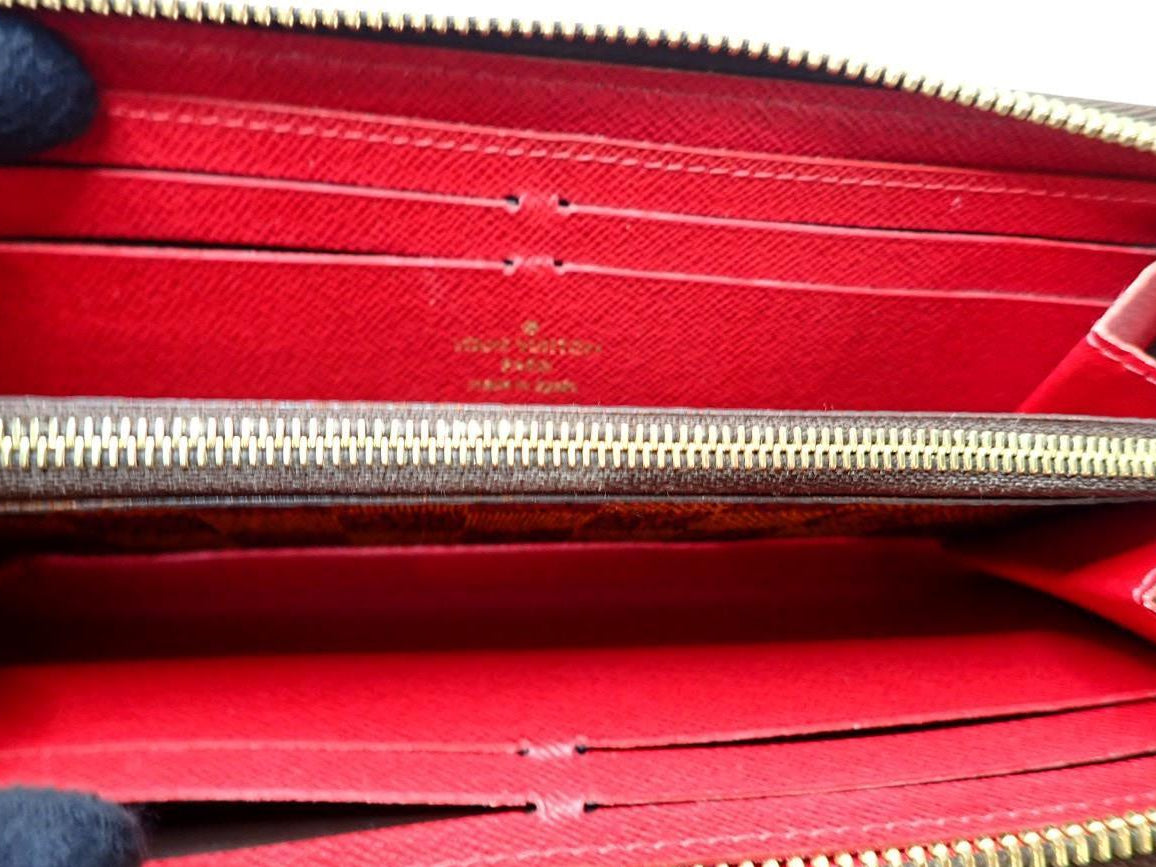 Louis Vuitton Clemence Wallet Damier Ebene Red 2959