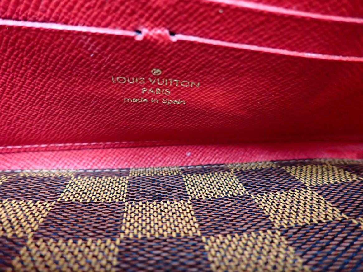 Louis Vuitton Clemence Wallet Damier Ebene Red 2959
