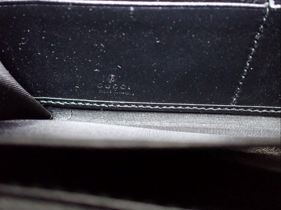 Gucci Marmont Zippy Wallet Black Chevron 2968