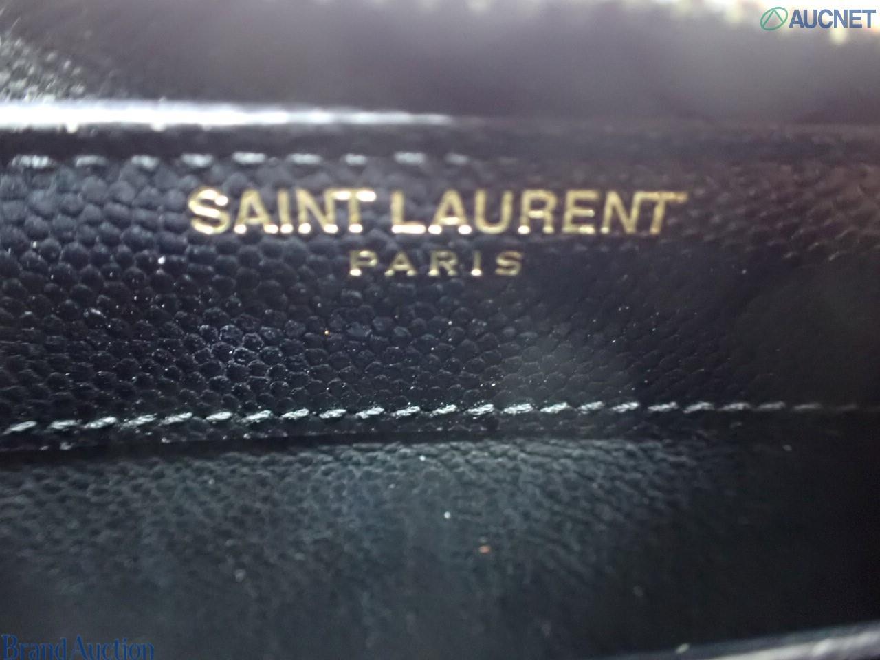 YSL Cassandra Zippy Wallet Black Chevron 2974