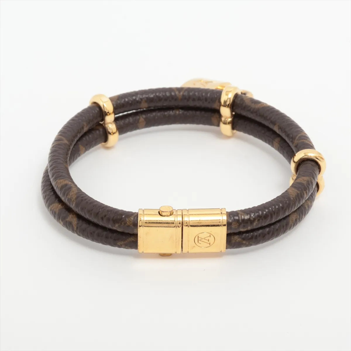 Louis Vuitton Keep It Twice Bracelet Monogram Gold Size 17 3242