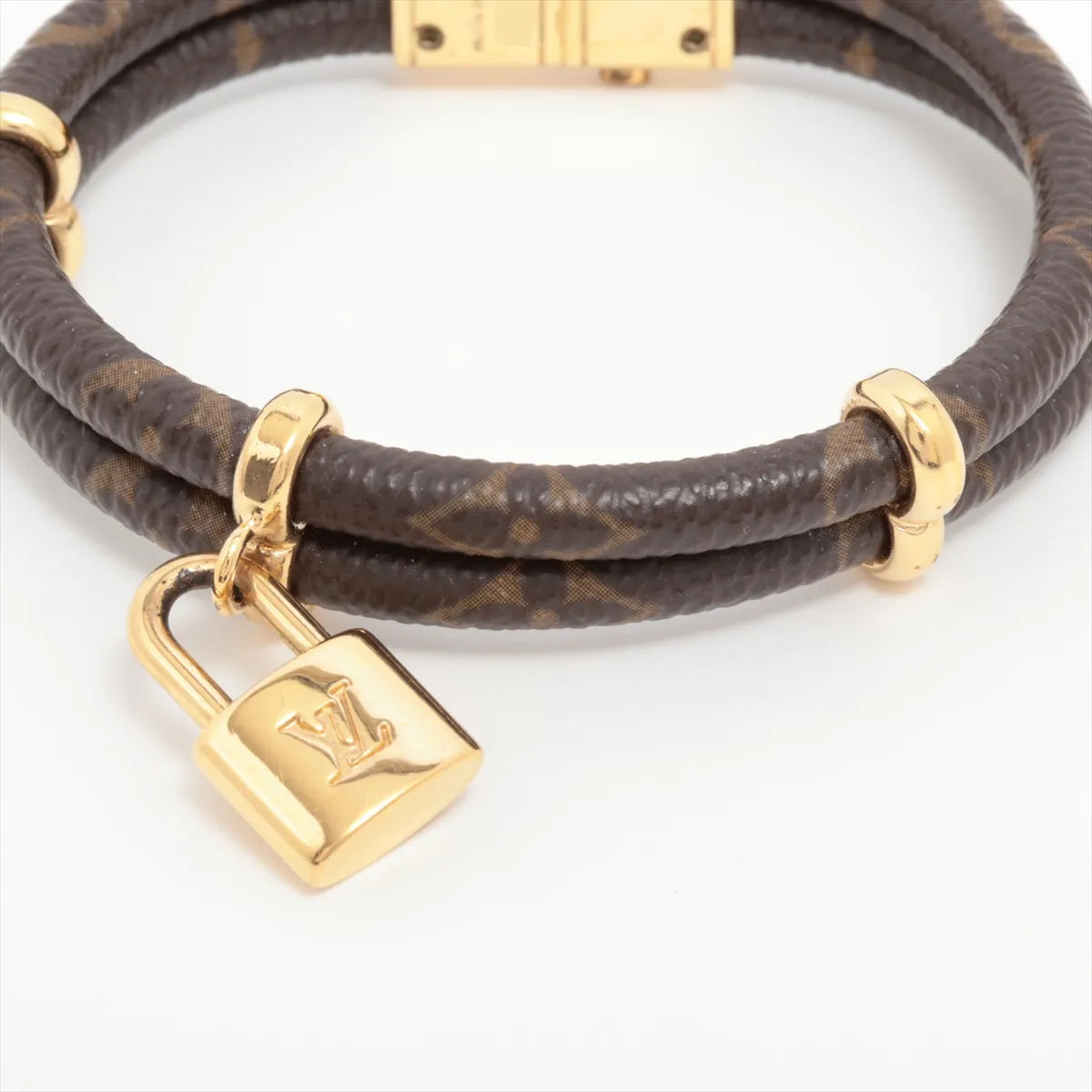Louis Vuitton Keep It Twice Bracelet Monogram Gold Size 17 3242