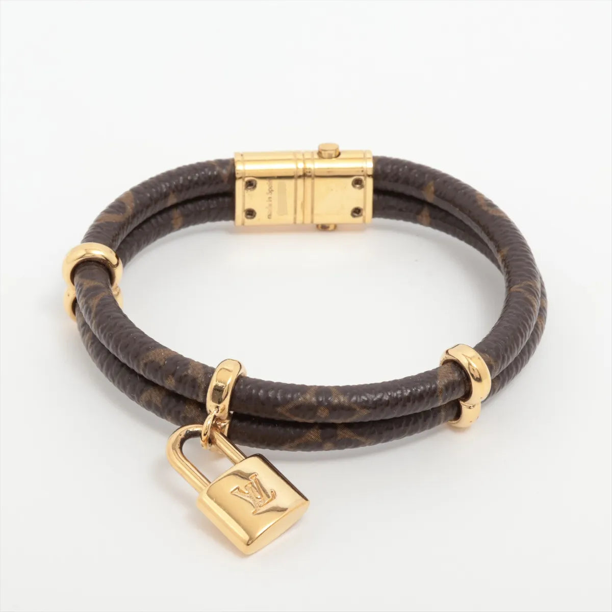 Louis Vuitton Keep It Twice Bracelet Monogram Gold Size 17 3242