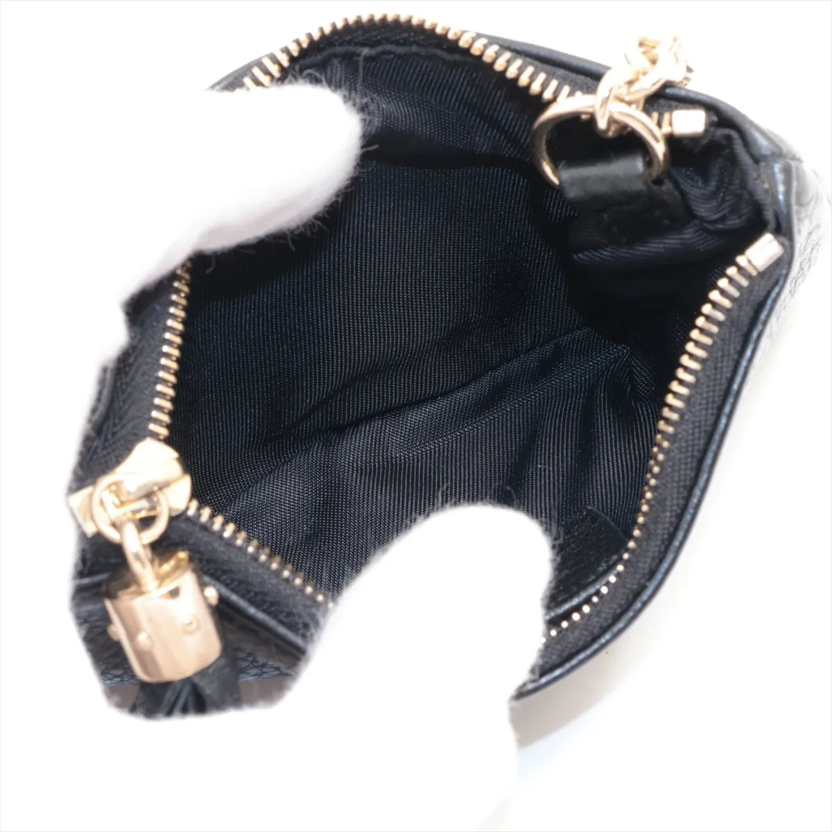 Gucci Soho Key Pouch Coin Purse Black Leather 3252
