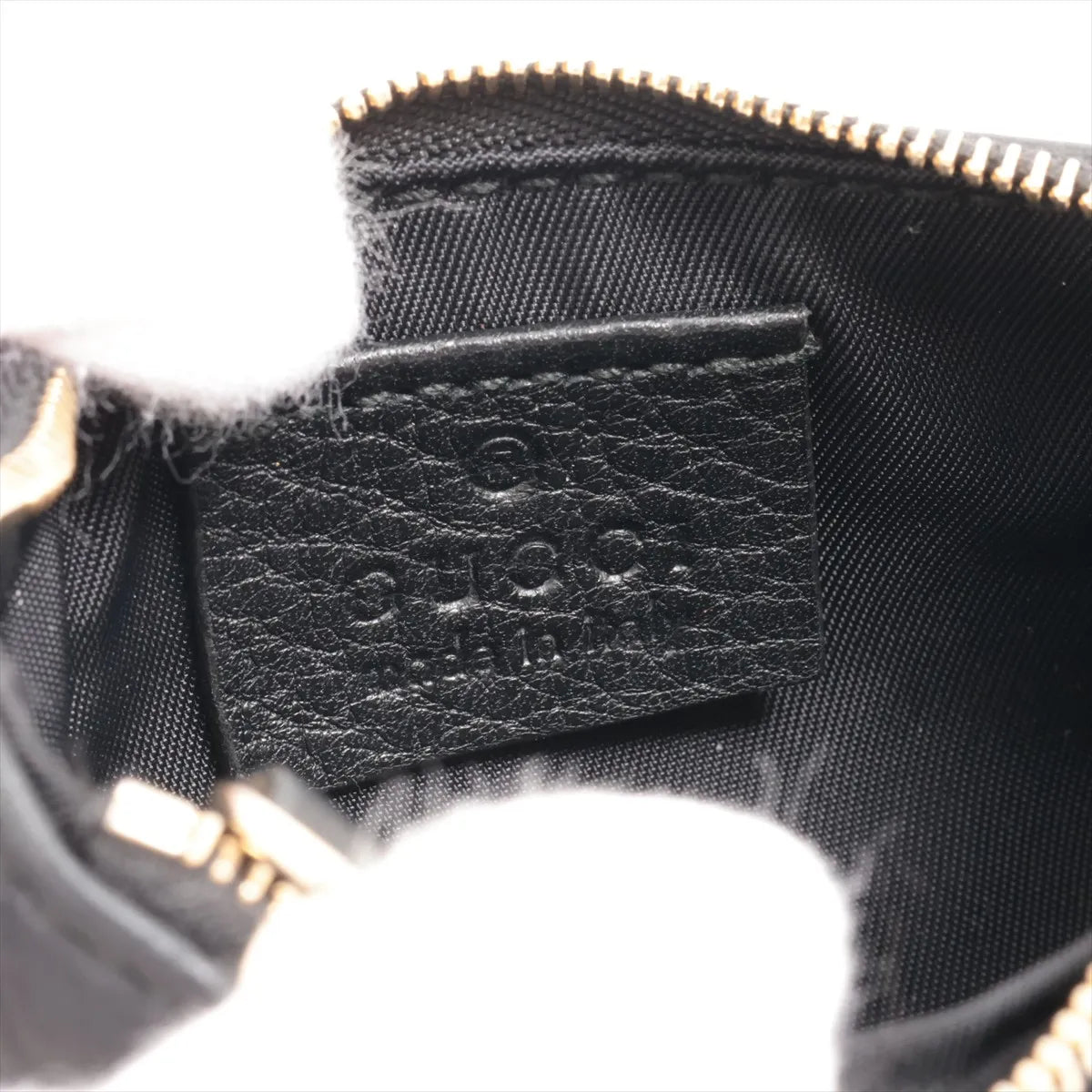Gucci Soho Key Pouch Coin Purse Black Leather 3252