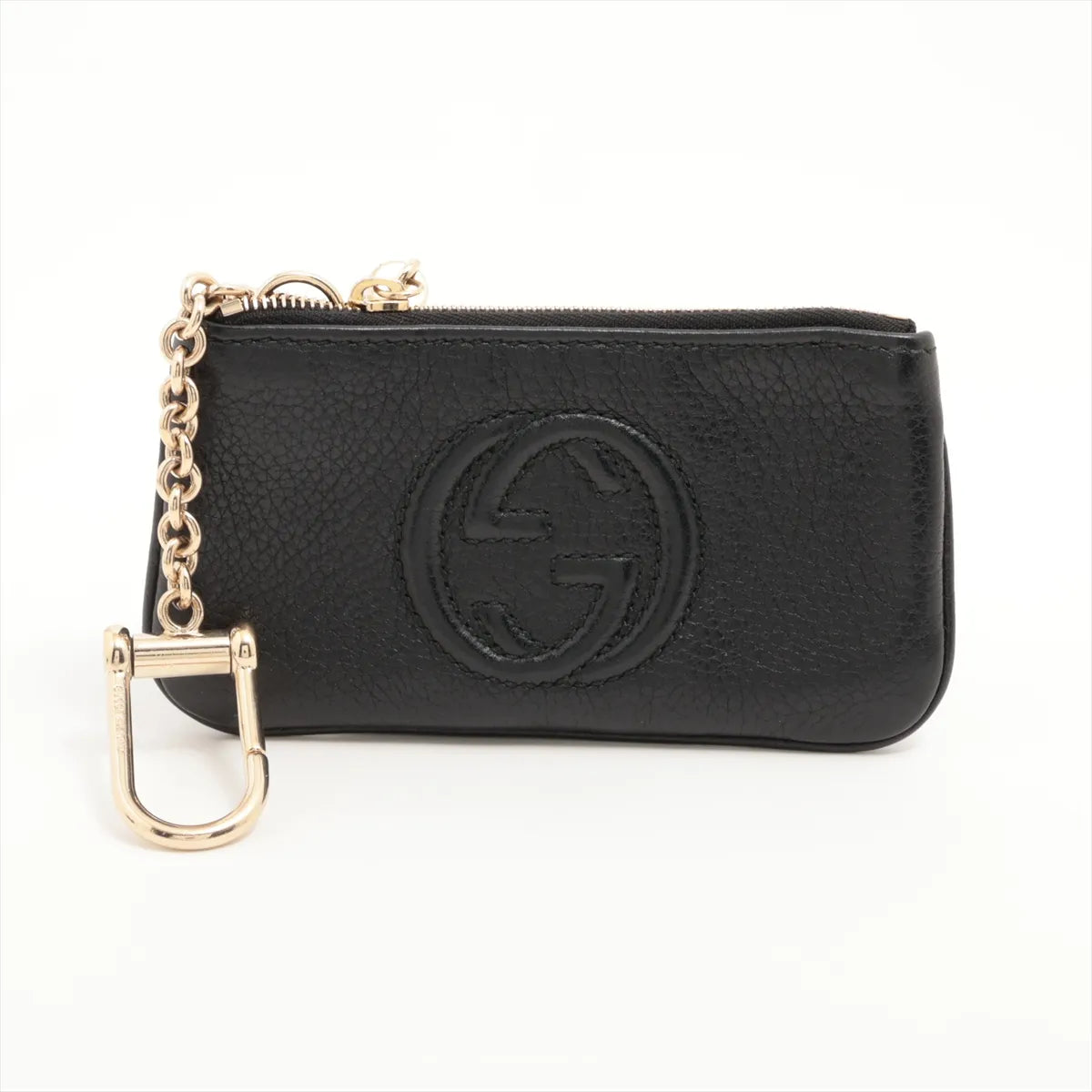 Gucci Soho Key Pouch Coin Purse Black Leather 3252