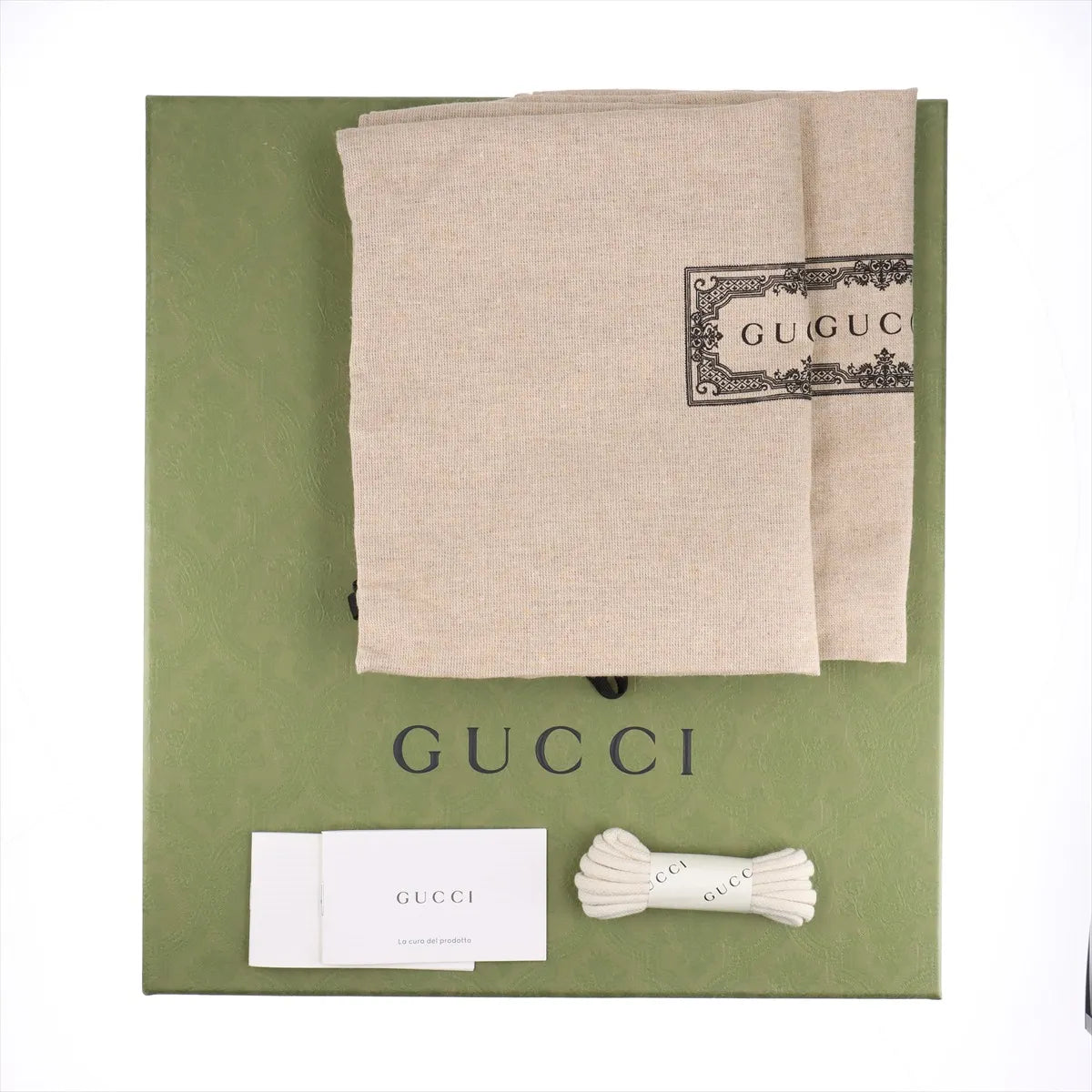 Gucci GG Supreme Boots Size 38.5 White Leather 3388