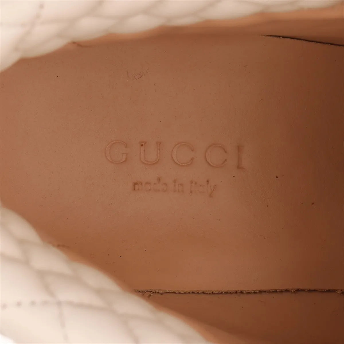 Gucci GG Supreme Boots Size 38.5 White Leather 3388