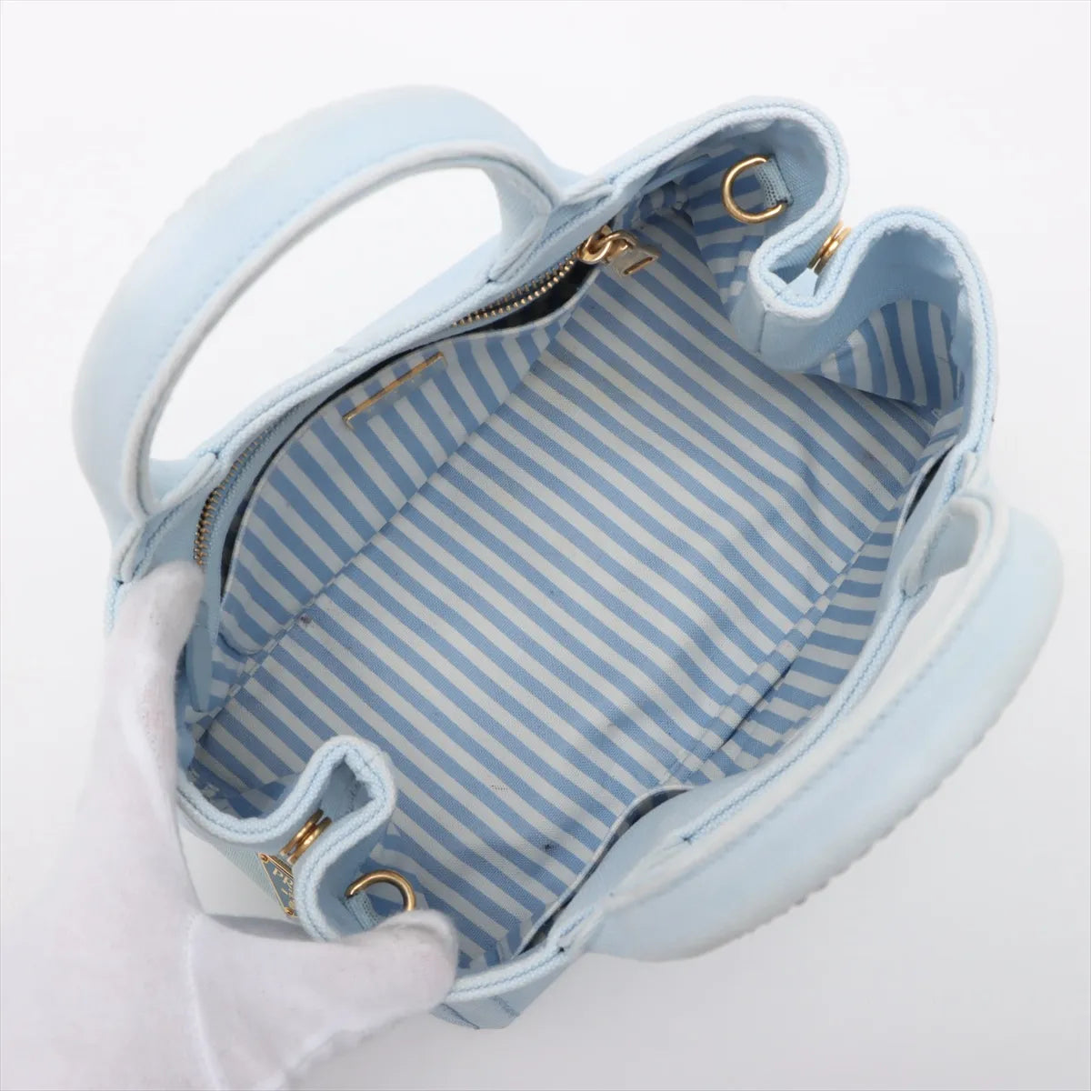 Prada Canapa 2-Way Bag Light Blue 3411