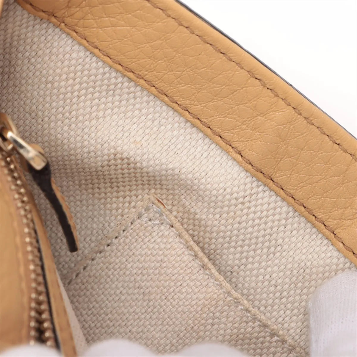Gucci Soho Flap Tassel Chain Shoulder Bag Beige Leather 3460