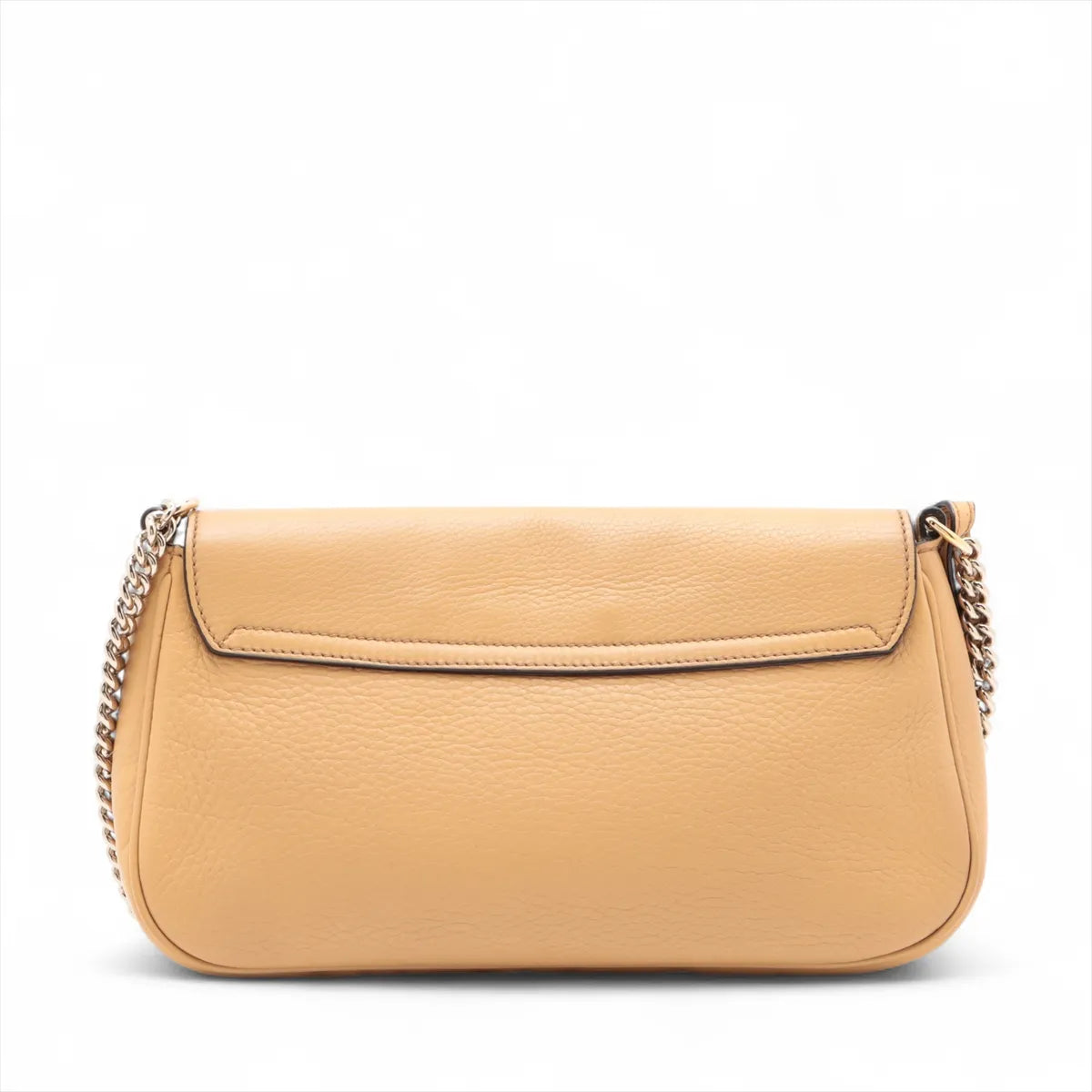 Gucci Soho Flap Tassel Chain Shoulder Bag Beige Leather 3460