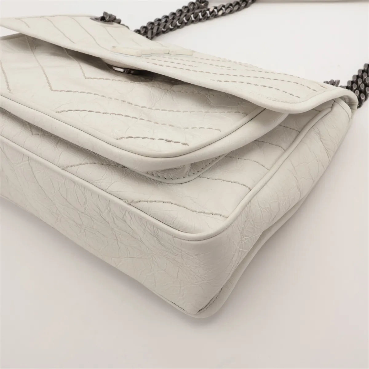 YSL Niki Medium Shoulder Bag White 3457