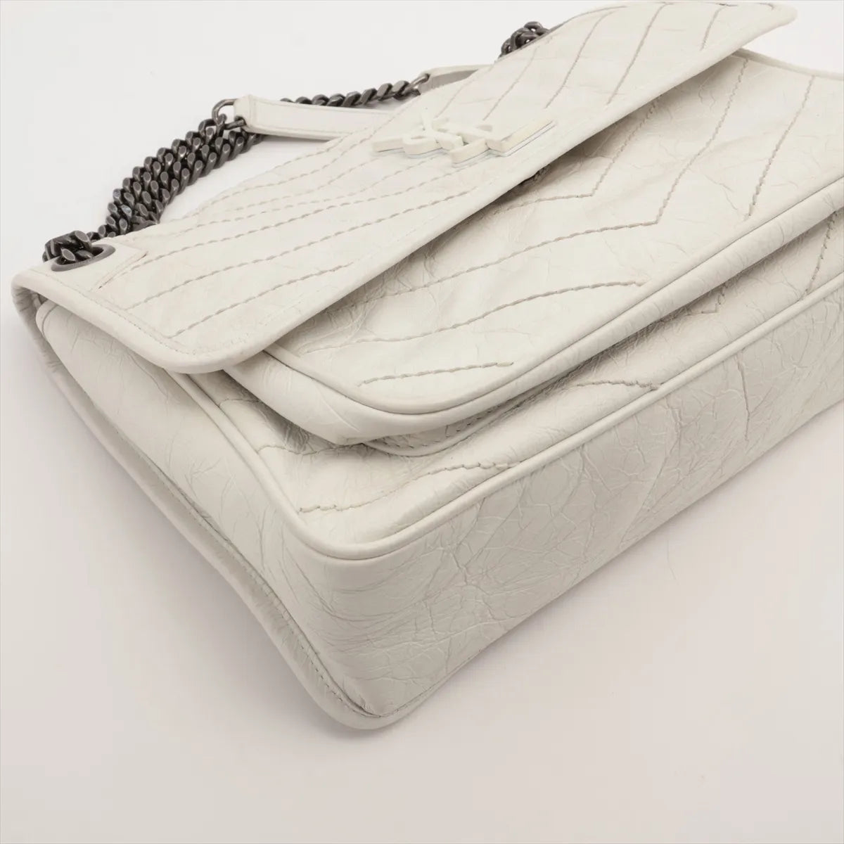 YSL Niki Medium Shoulder Bag White 3457