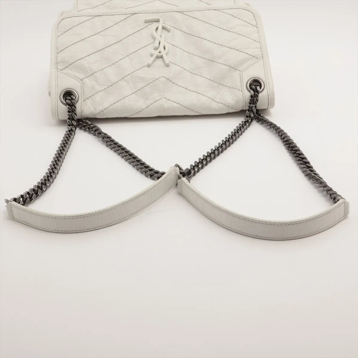 YSL Niki Medium Shoulder Bag White 3457