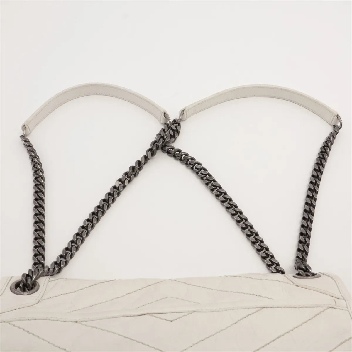 YSL Niki Medium Shoulder Bag White 3457