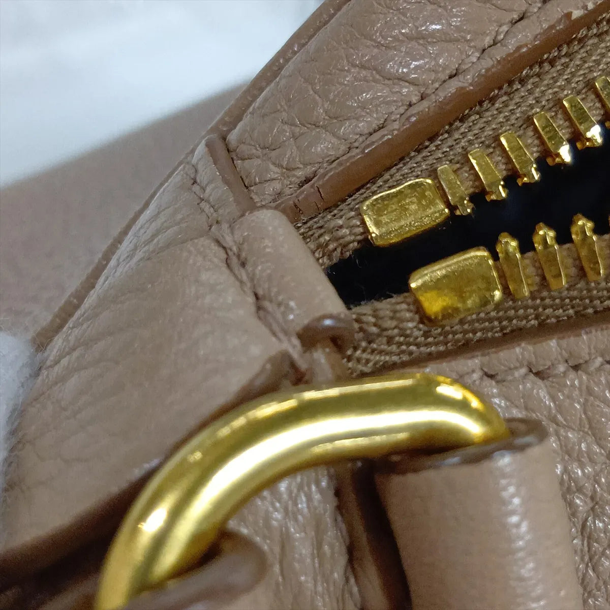 Prada Vitello Daino Double Zip Camera Crossbody Dark Beige Leather 3458