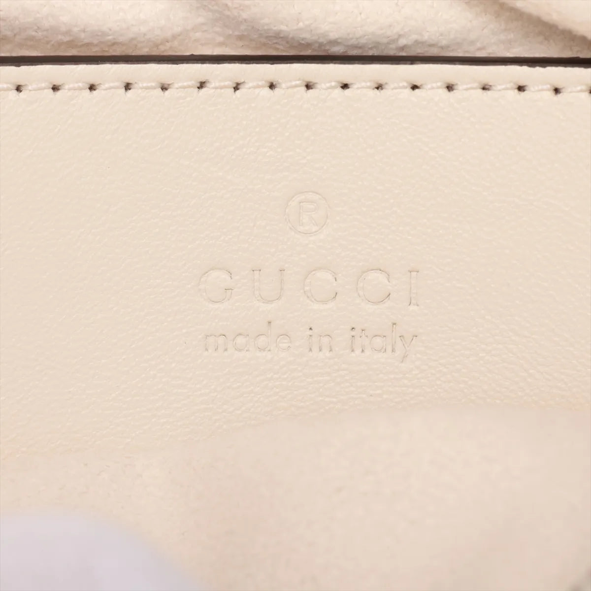 Gucci GG Marmont Half Moon Chain Shoulder Bag White Chevron Leather 3481