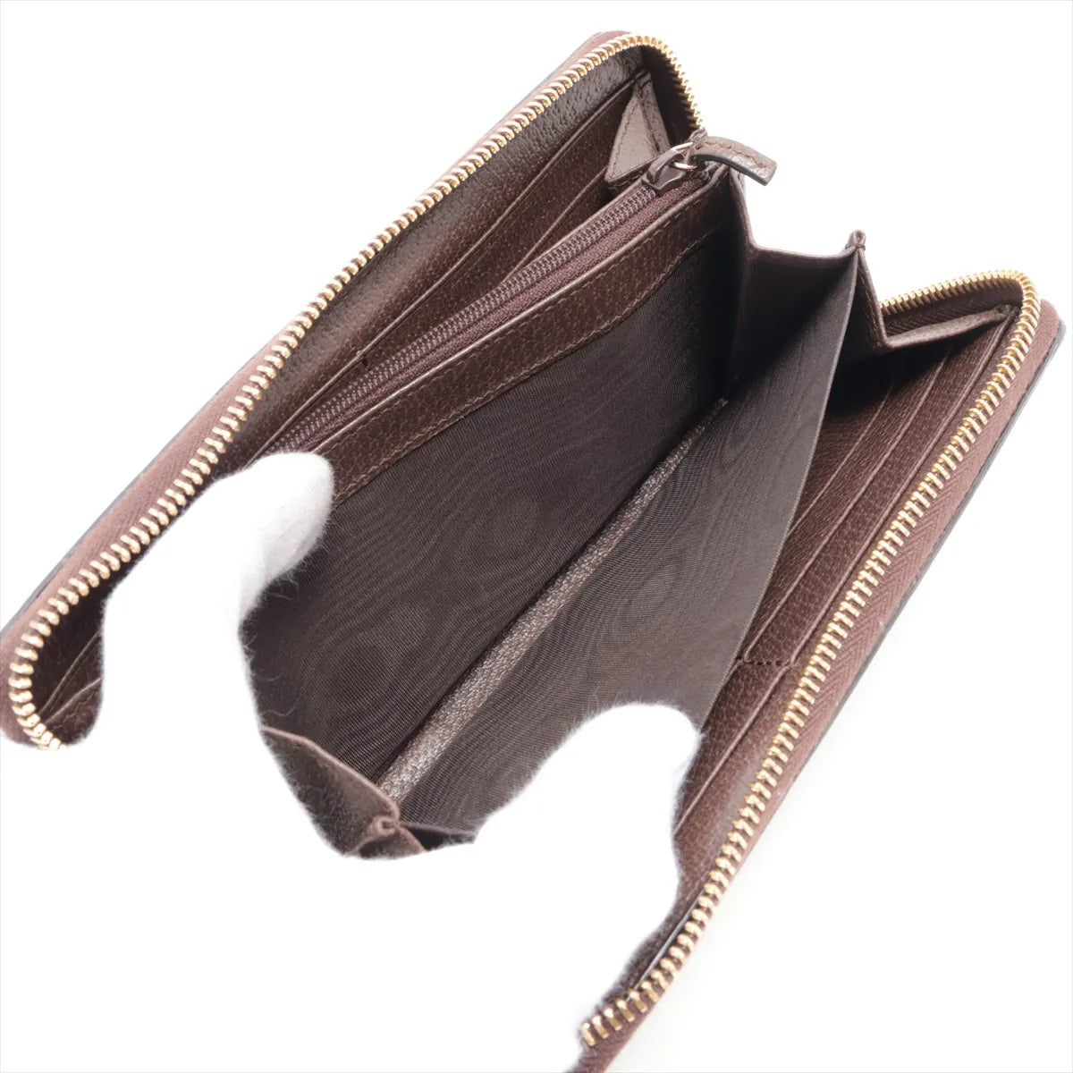 Gucci Ophidia Zippy Wallet GG Supreme Beige Brown 3490