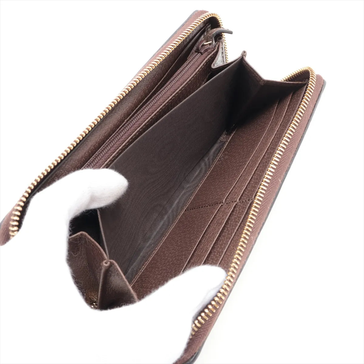 Gucci Ophidia Zippy Wallet GG Supreme Beige Brown 3490