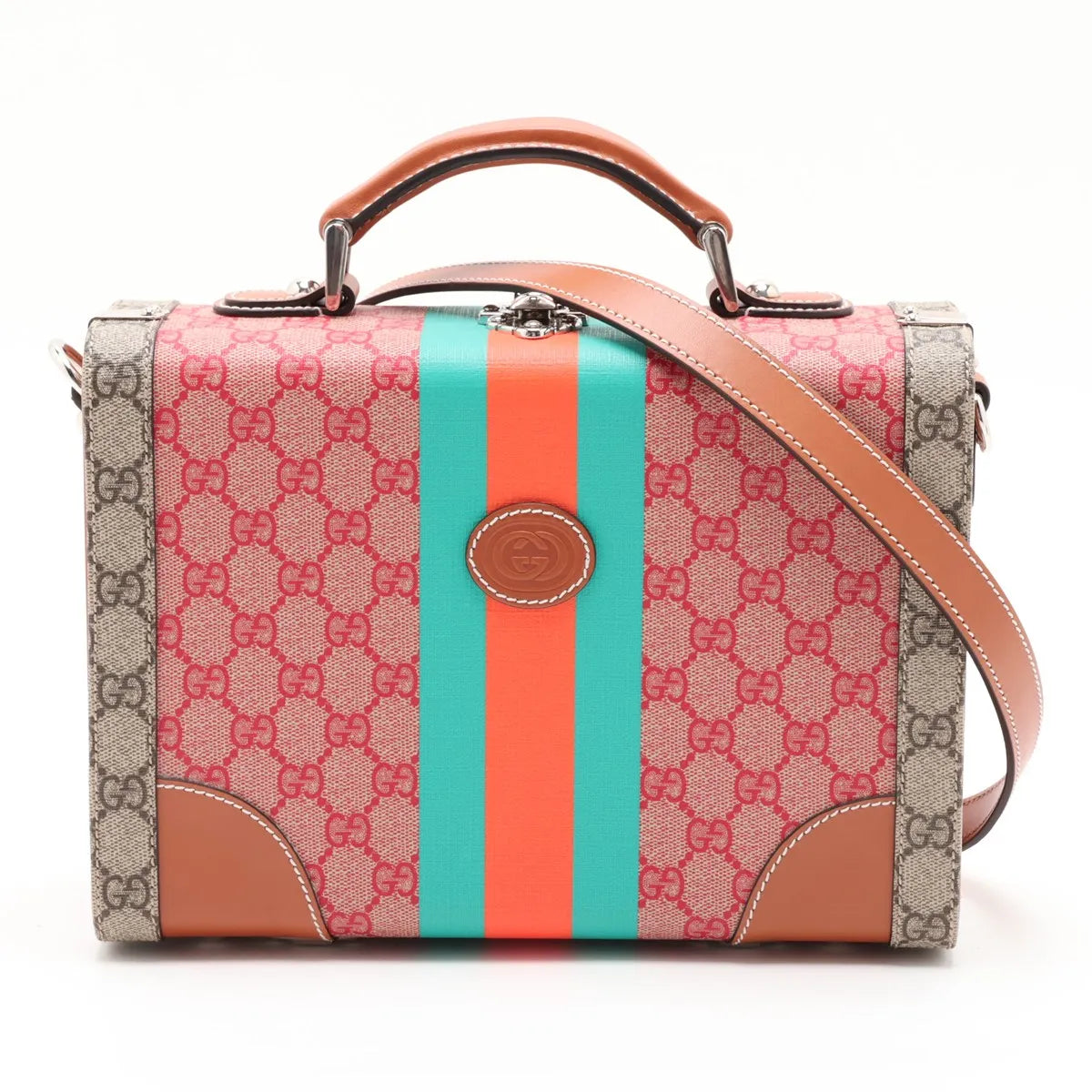 Gucci x Dans Le Vert Mini Retro Savoy Top Handle Beauty Case 2-Way Bag GG Supreme Multicolor 3478