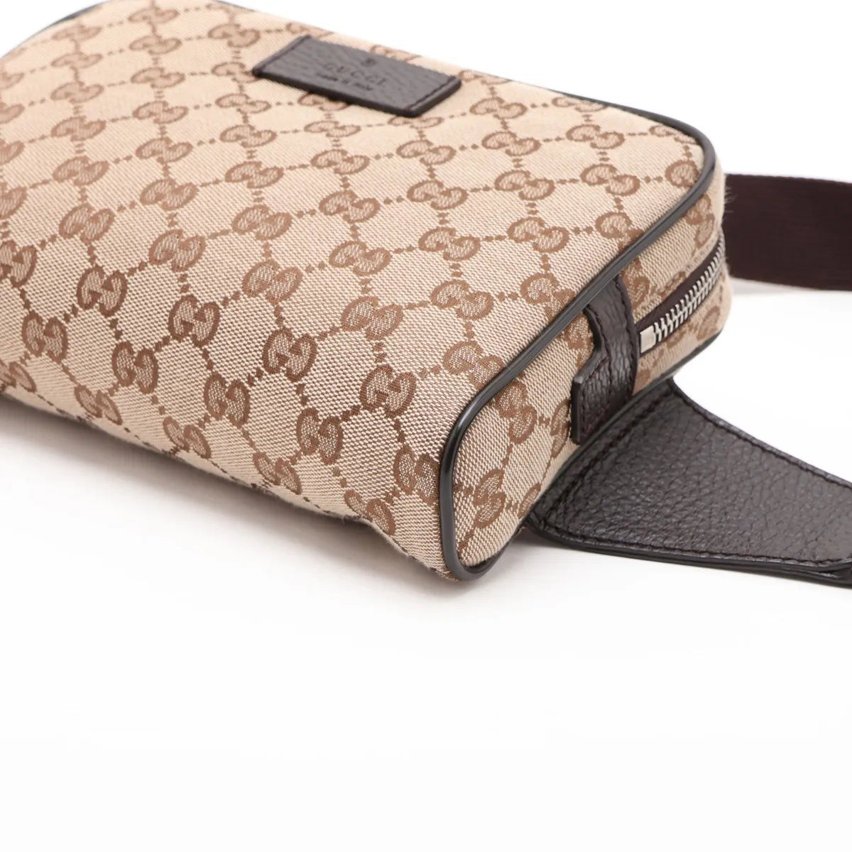 Gucci Sling Belt Waist Bag GG Canvas Brown 3479