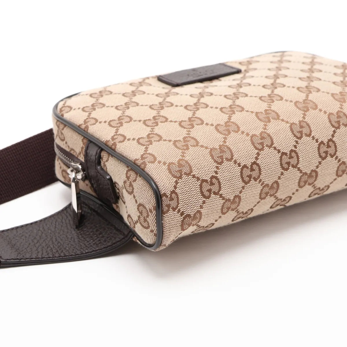 Gucci Sling Belt Waist Bag GG Canvas Brown 3479