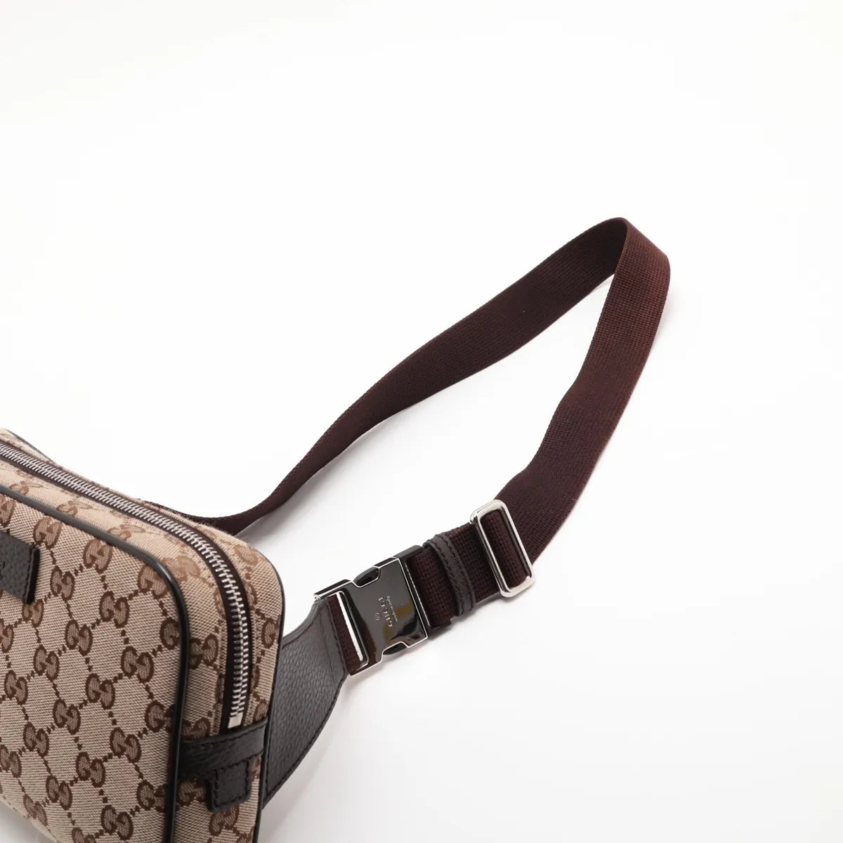 Gucci Sling Belt Waist Bag GG Canvas Brown 3479