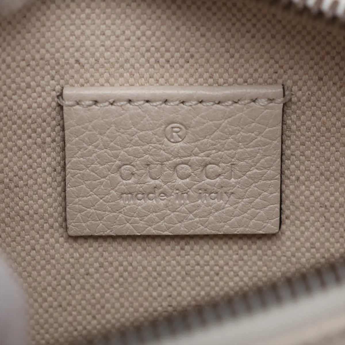 Gucci Logo Print Sling Waist Belt Bag White Leather 3484