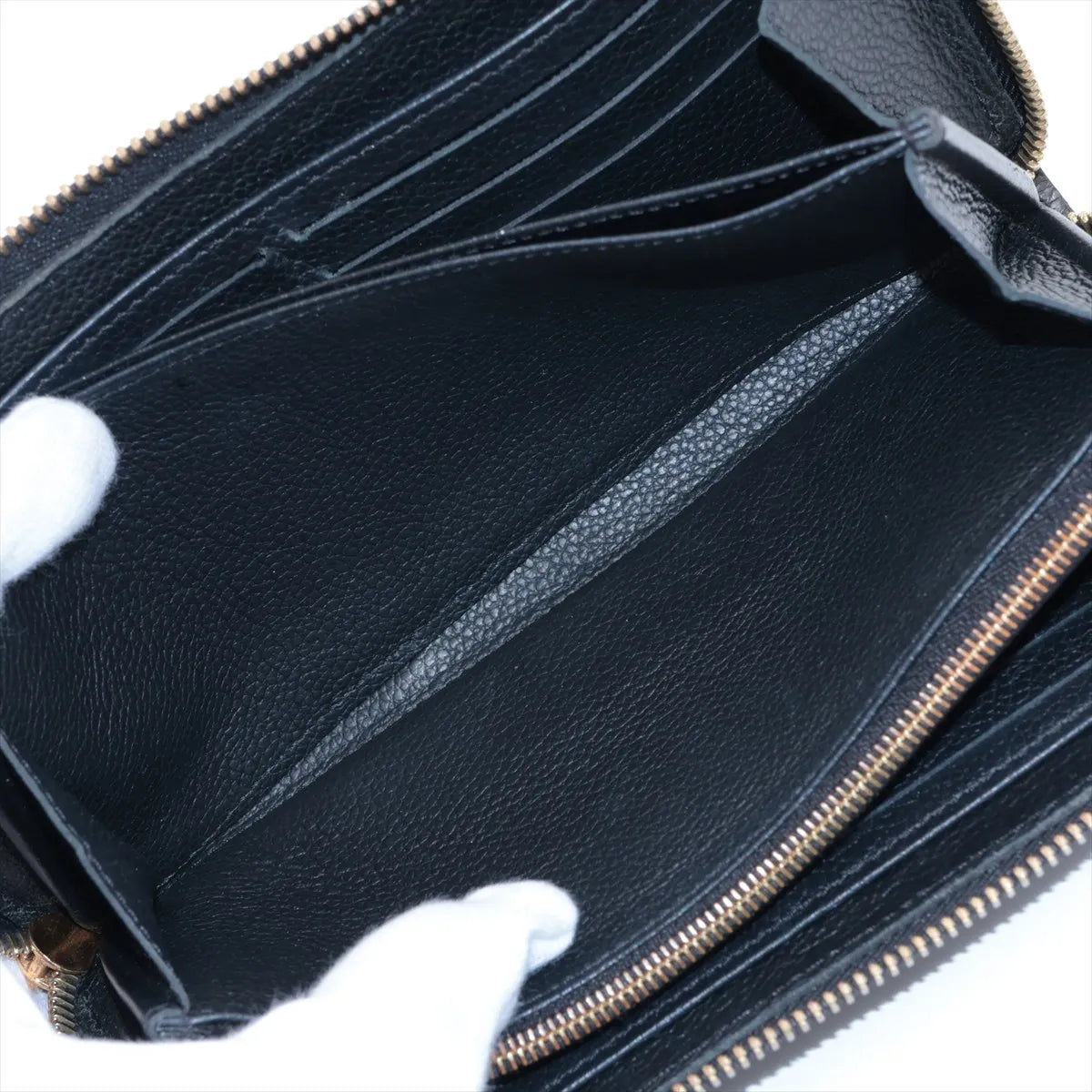 Louis Vuitton Zippy Wallet Black Empreinte Leather 3493