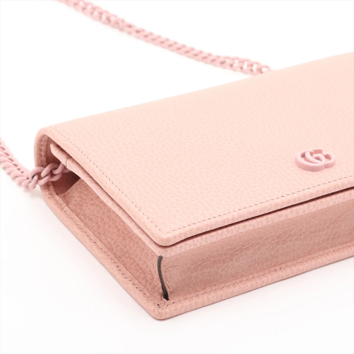 Gucci GG Marmont Wallet on Chain Pink Leather 3483