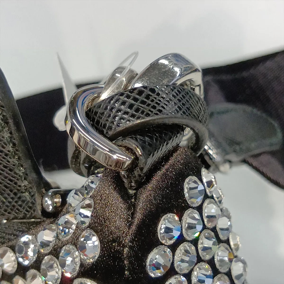 Prada Re-Edition 2005 Crossbody Satin Crystal Rhinestone Black 3486