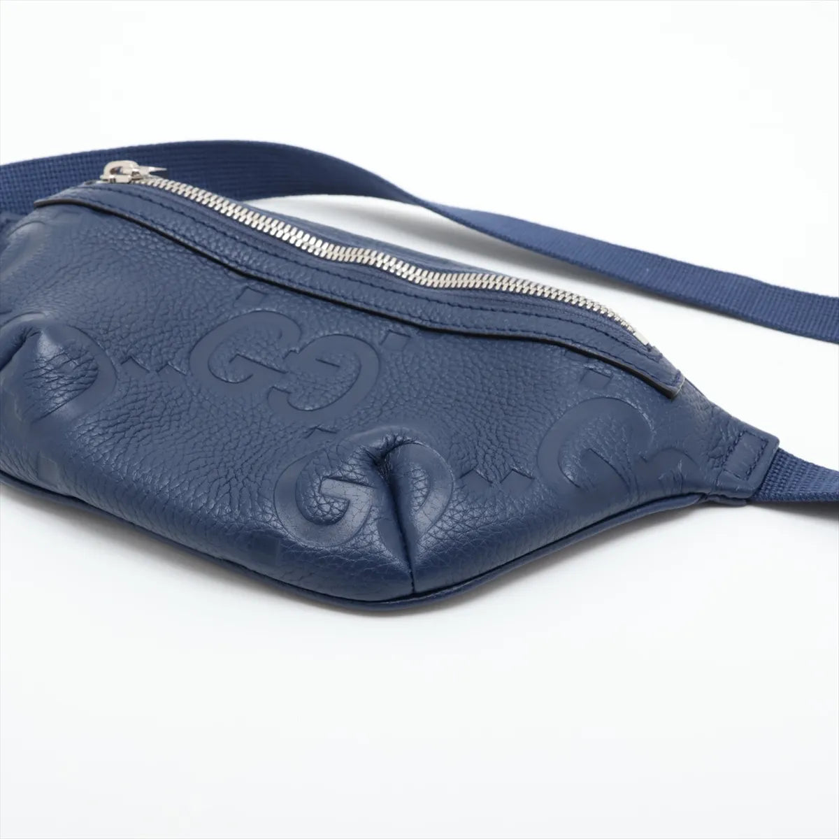 Gucci Jumbo GG Belt Bag Navy Blue Leather 3517