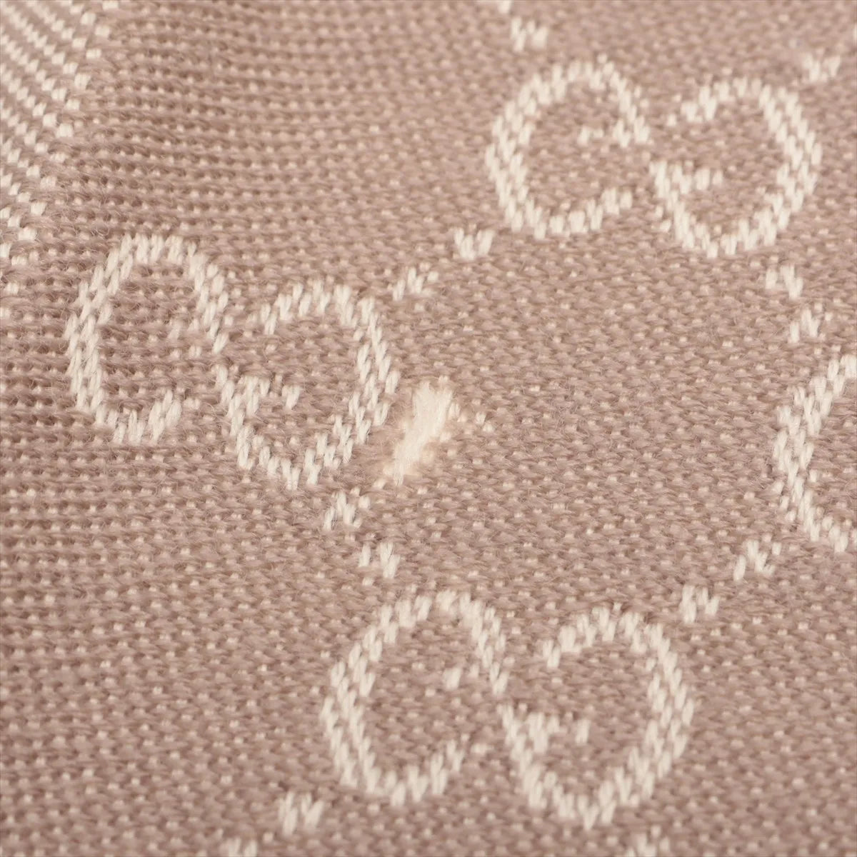 Gucci GG Stole Wool Fringe Scarf Beige 3249