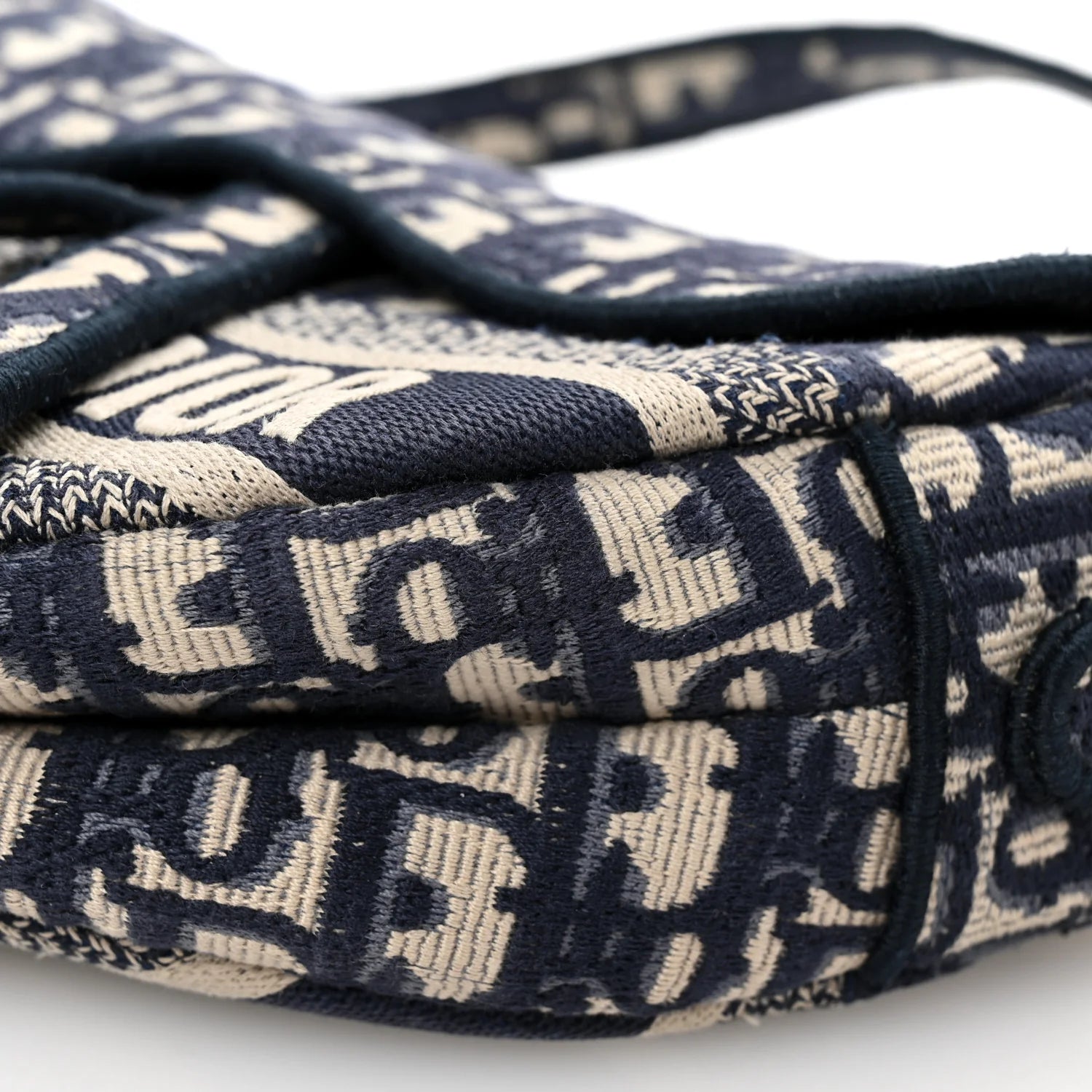 Dior Saddle Bag Navy Blue Oblique Embroidery