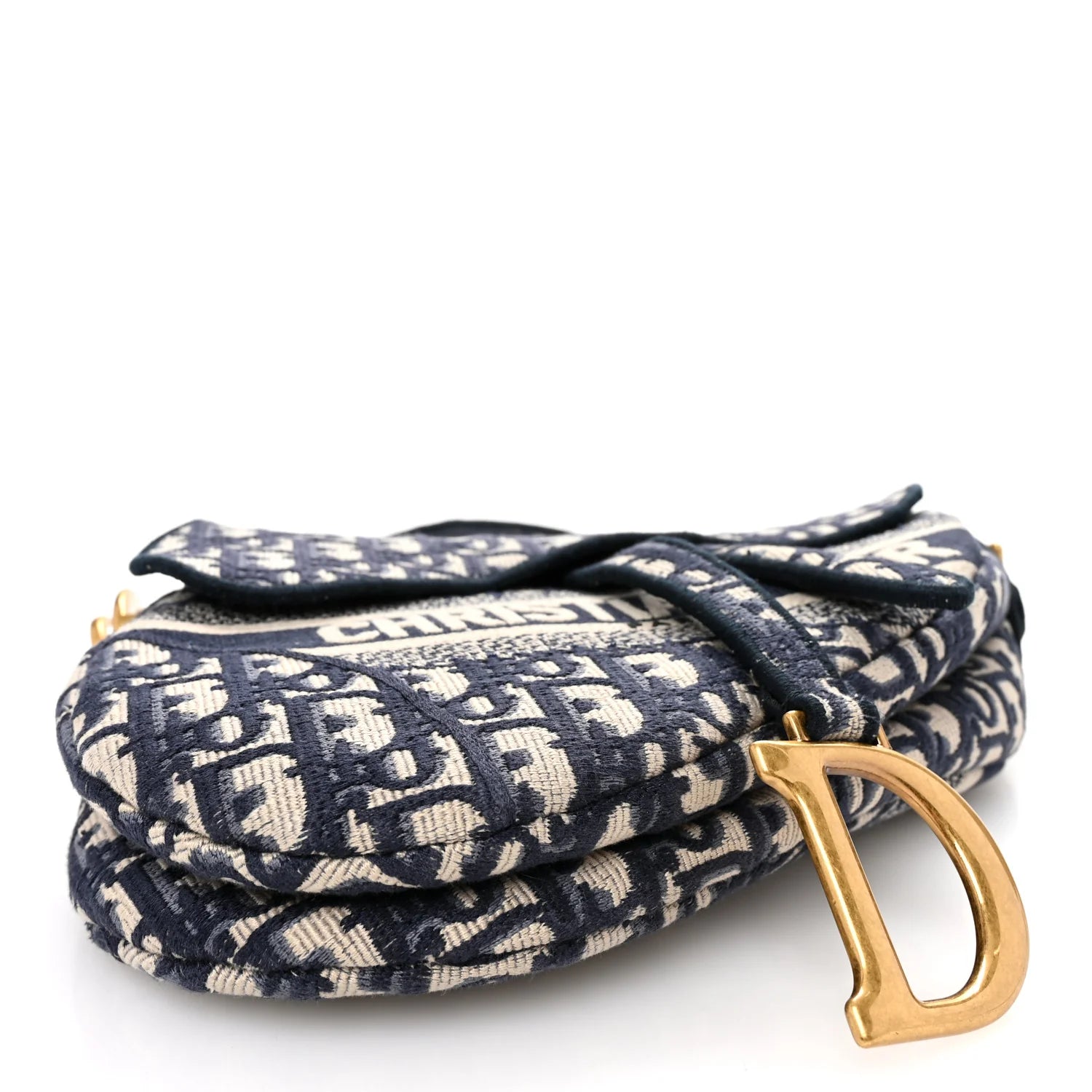 Dior Saddle Bag Navy Blue Oblique Embroidery