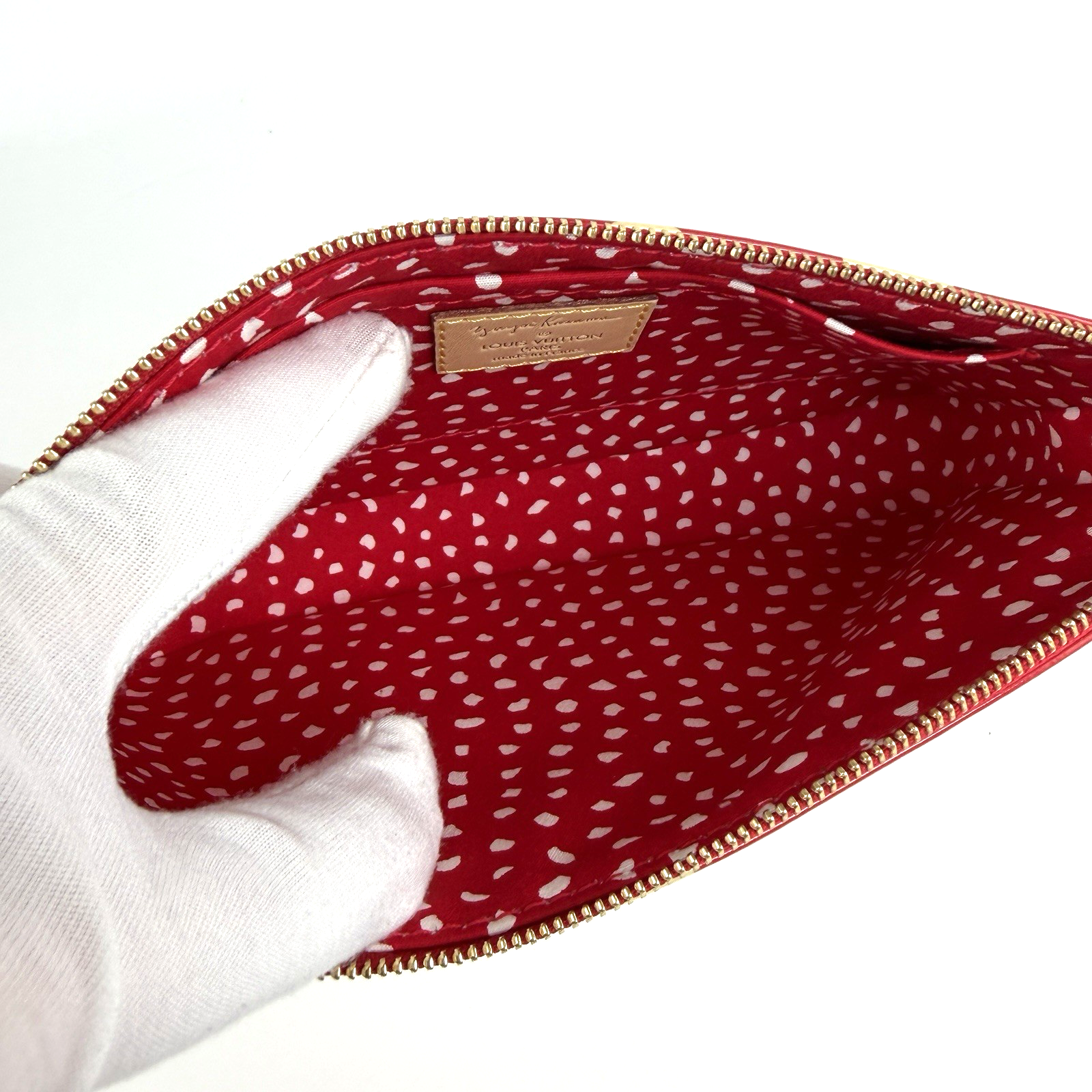 Louis Vuitton Yayoi Kusama Red Infinity Dots Pochette Accessories Vernis 1223