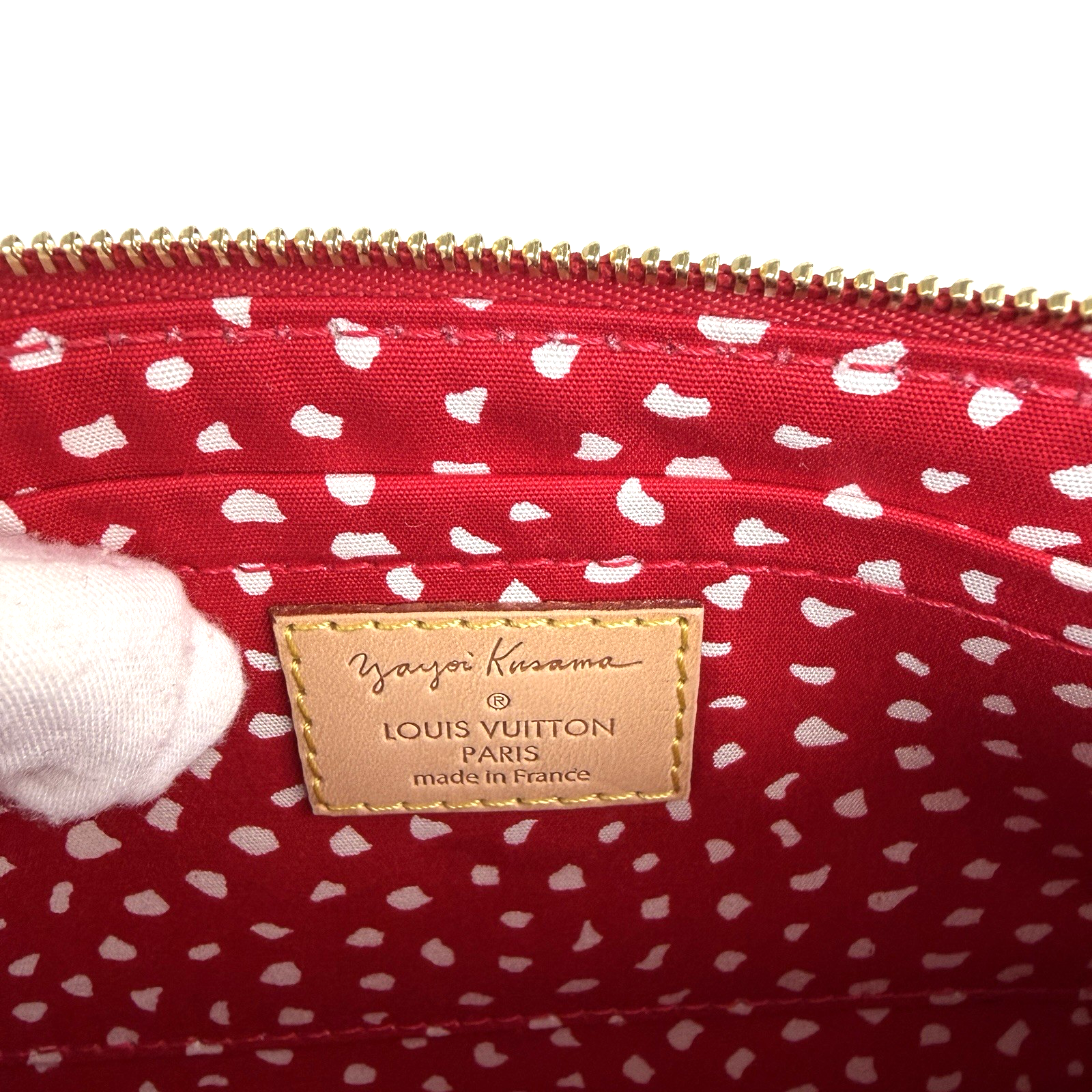 Louis Vuitton Yayoi Kusama Red Infinity Dots Pochette Accessories Vernis 1223