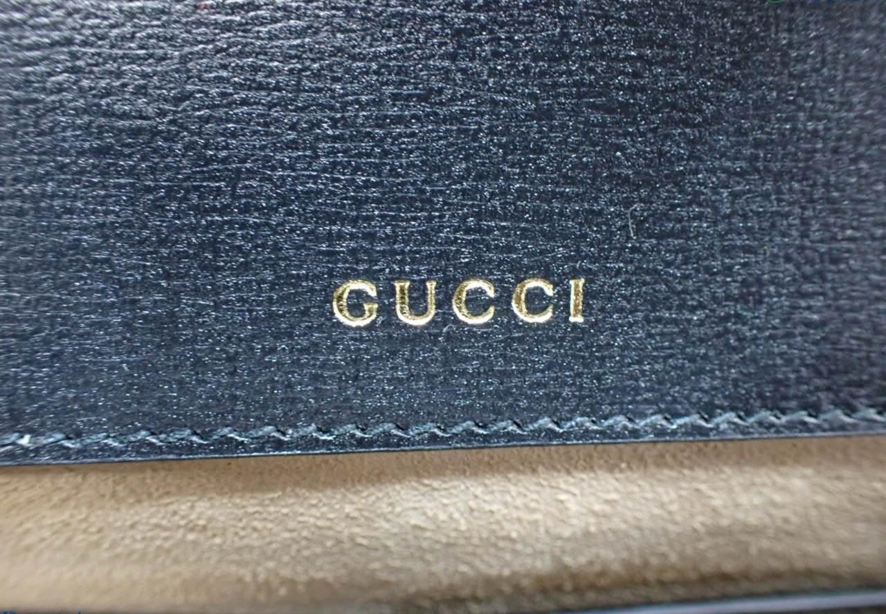 Gucci 1955 Horsebit Bag Black Azalea Calf Leather Sherry Line 3449