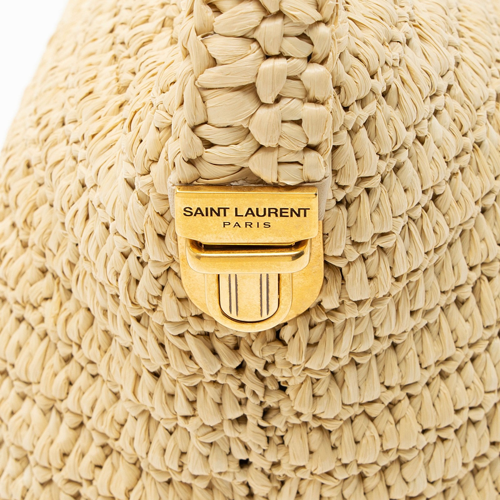 YSL Le Tuc Beige Raffia Shoulder Bag 3389