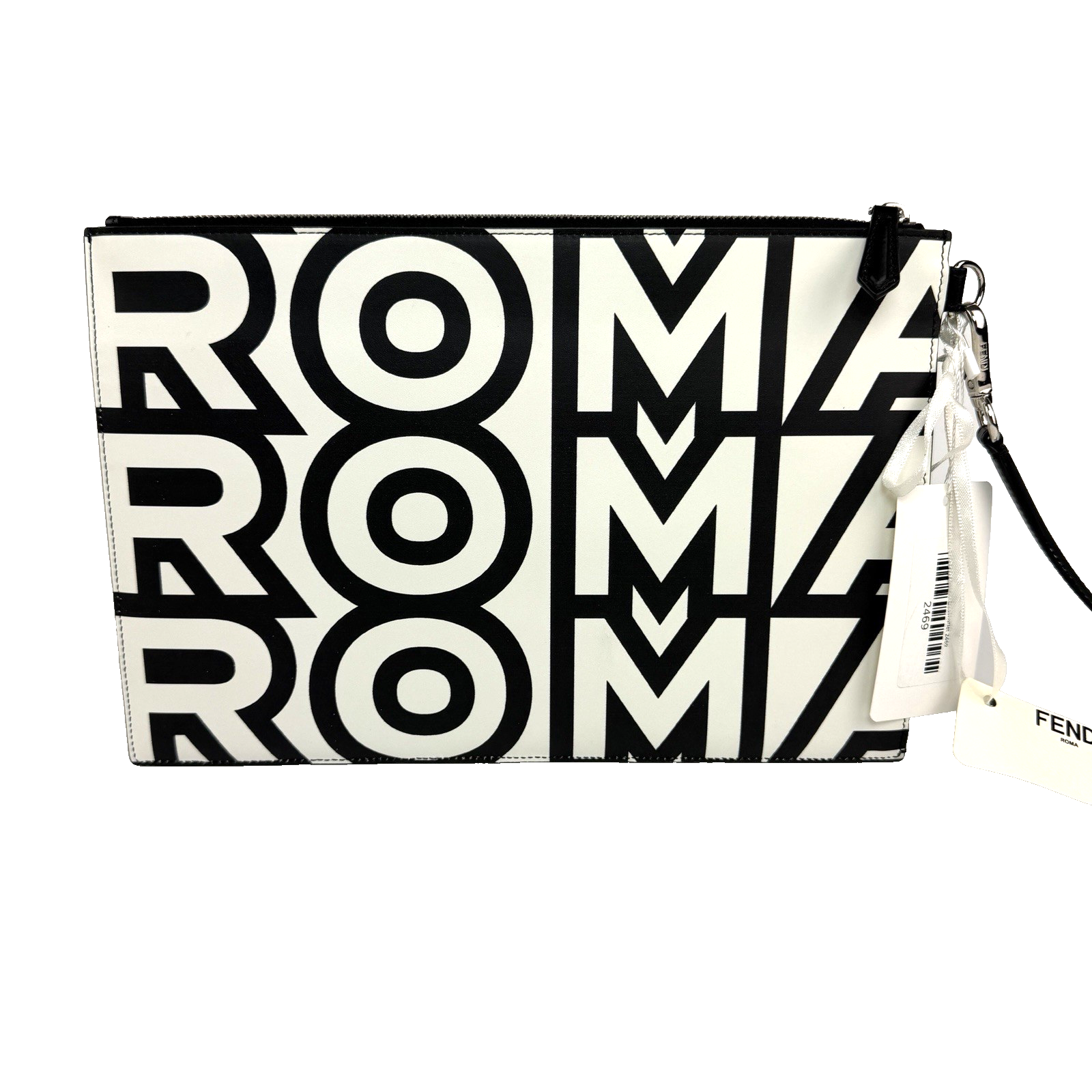 Fendi Roma Logo Wristlet Clutch Pouch 2469