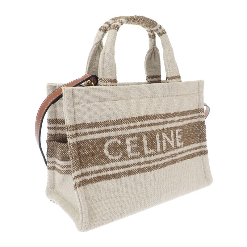 Celine Cabas Thais Tote Small Beige Jacquard