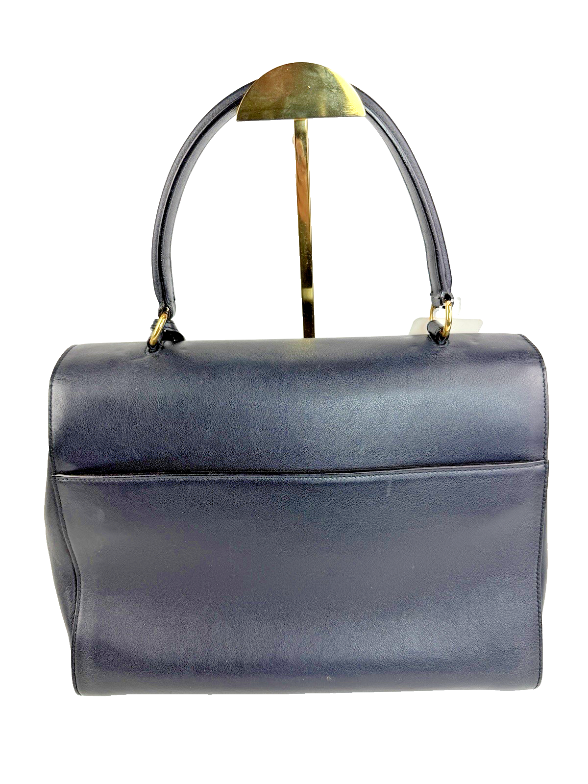 YSL Moujik Medium 2-Way Bag Navy Blue Leather 2335