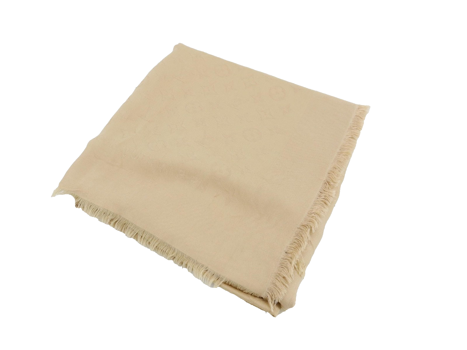 Louis Vuitton Fringe Shawl Monogram Beige 3445
