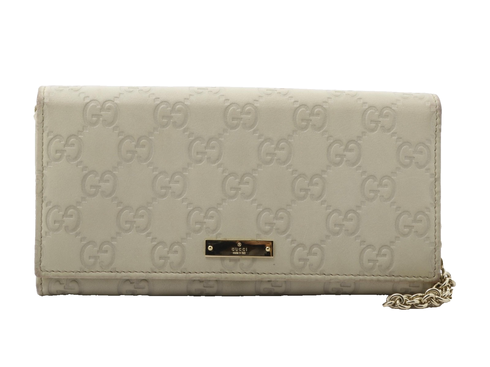Gucci Chain Wallet Ivory Guccisima 3173